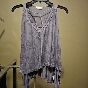 Altar'd State Purple and Gray Asymmetrical Tank Top
